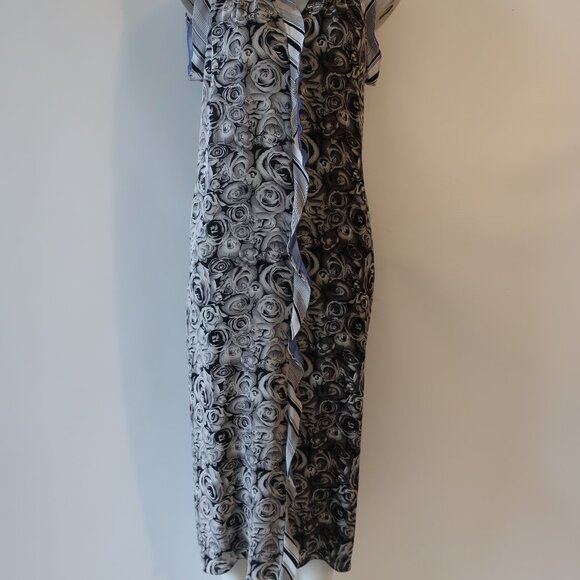 Womens Neil Bieff Black, Gray Floral Maxi Dress S - Picture 2 of 8
